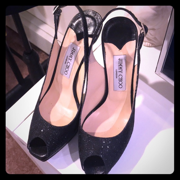 Jimmy Choo Shoes - Jimmy Choo sparkly sling back heels
